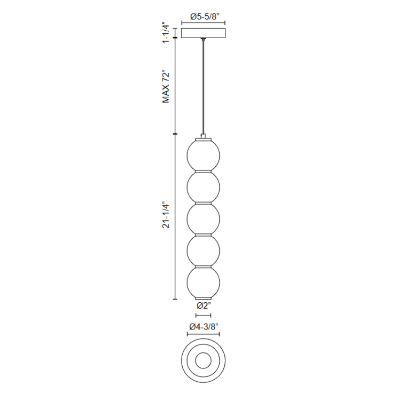 Alora Mood PD531515 Bijou 5-lt 4" LED Pendant