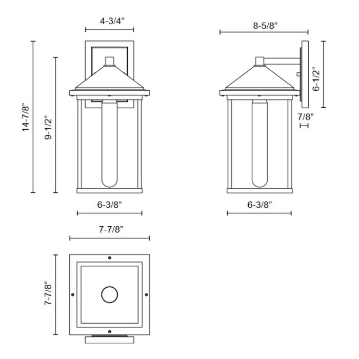 Alora Mood EW552009 Larchmont 1-lt 15" Tall Outdoor Wall Sconce