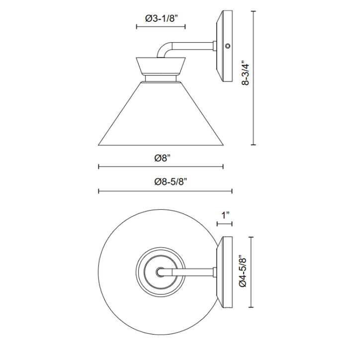 Alora Mood WV470108 Halston 1-lt 9" Tall Wall Sconce