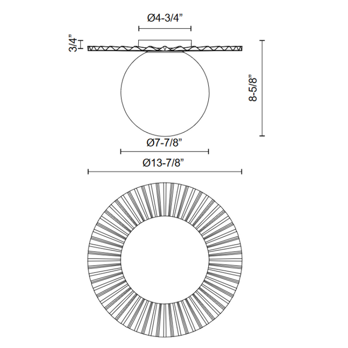 Alora Mood FM501214 Plume 1-lt 14" Flush Mount