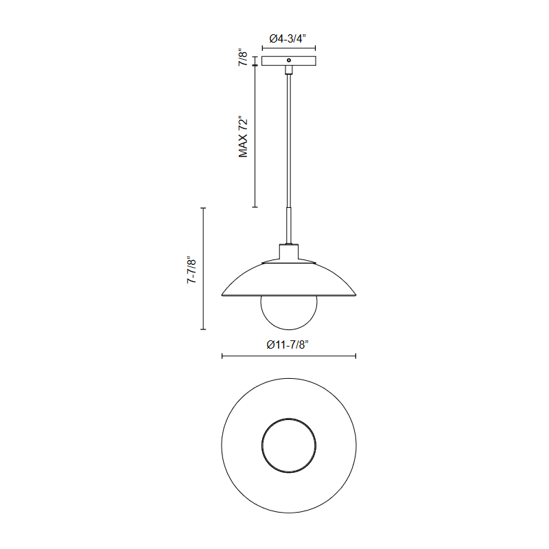 Alora Mood PD517112 Francesca 1-lt 12" Pendant