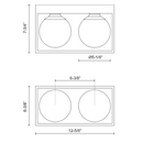 Alora Mood VL519213 Amelia 2-lt 13" Vanity Light