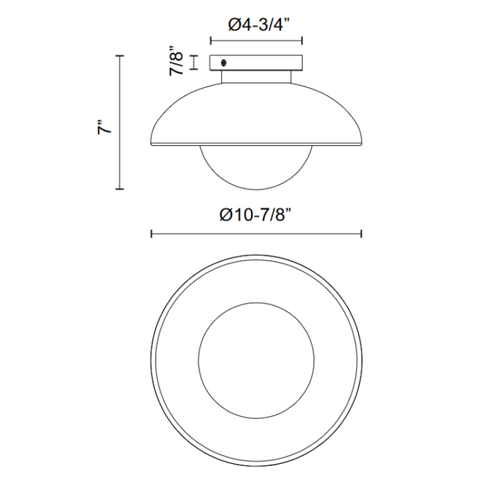 Alora Mood FM522012 Rubio 1-lt 11" Flush Mount