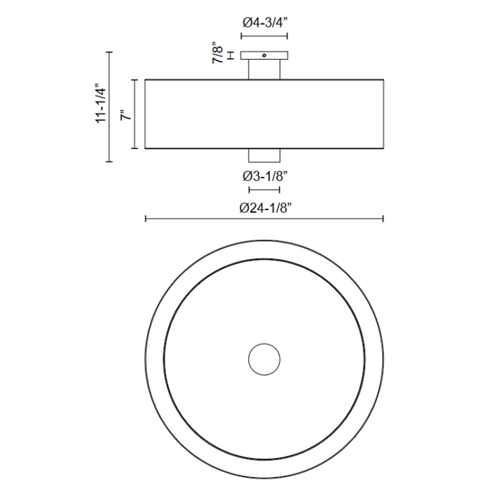 Alora Mood FM547924 Theo 3-lt 24" Flush Mount