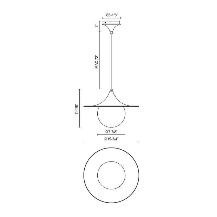 Alora Mood PD525216 Fuji 1-lt 16" Pendant