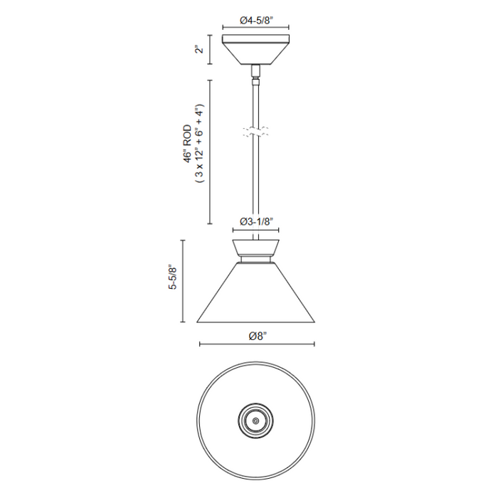 Alora Mood PD470108 Halston 1-lt 8" Pendant