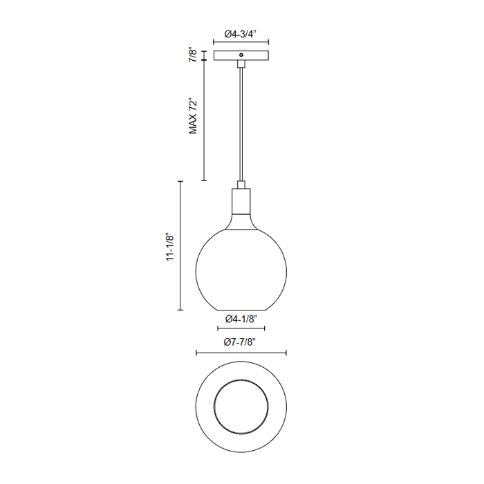 Alora Mood PD506108 Castilla 1-lt 8" Pendant