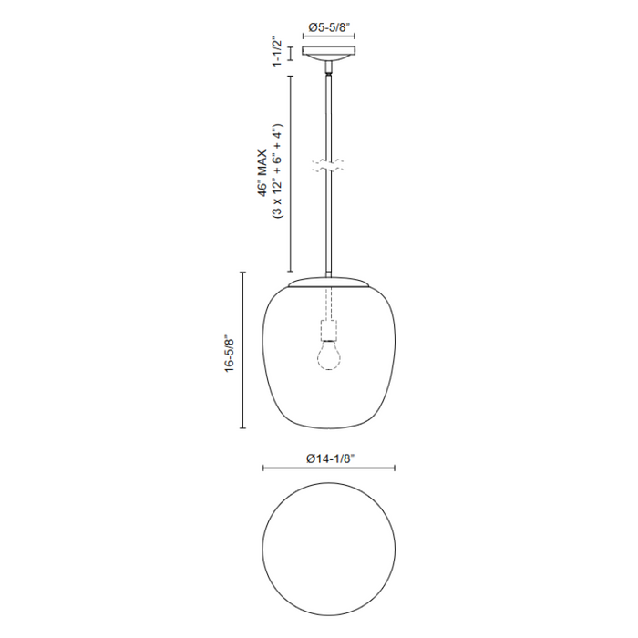 Alora Mood PD541014 Holden 1-lt 14" Pendant