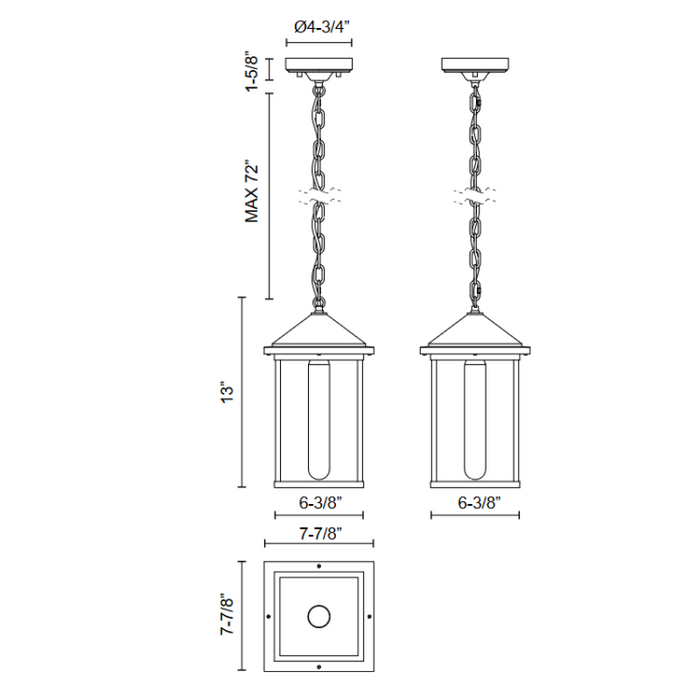 Alora Mood EP552009 Larchmont 1-lt 8" Outdoor Pendant