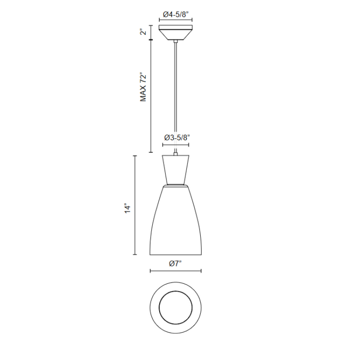 Alora Mood PD534007 Arlo 1-lt 7" Pendant