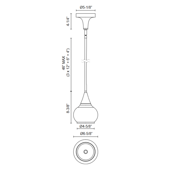 Alora Mood PD524006 Hazel 1-lt 7" Pendant