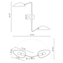 Alora Mood WV550224 Oscar 2-lt 24" Tall Swingarm Wall Light