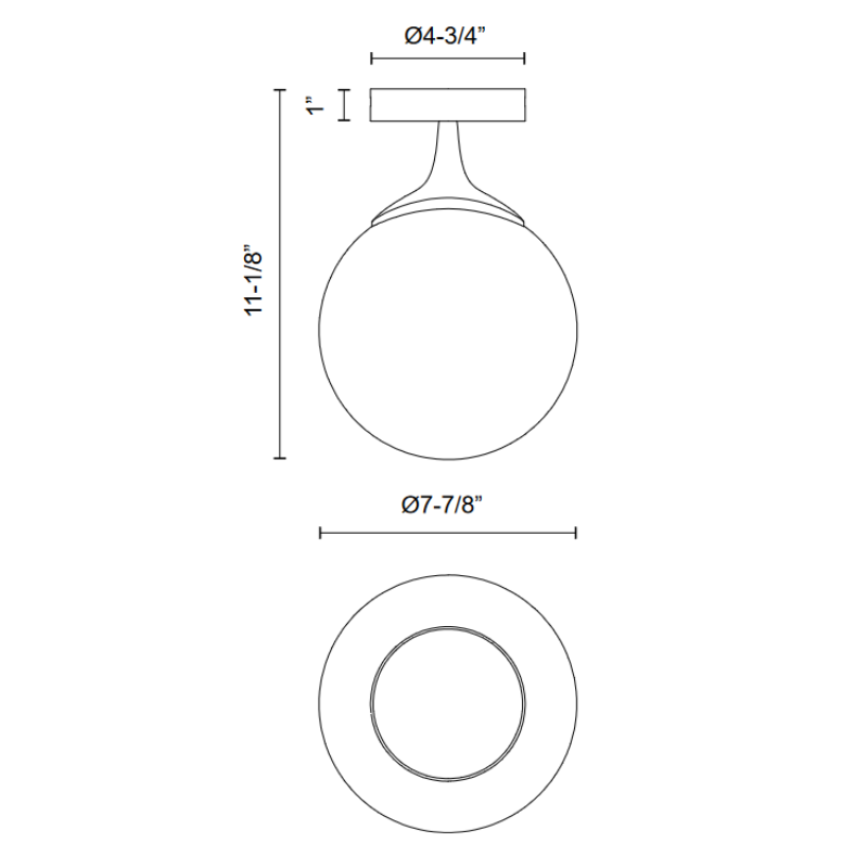 Alora Mood FM505108 Nouveau 1-lt 8" Flush Mount