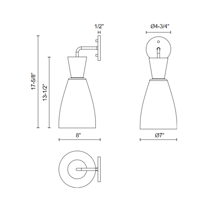 Alora Mood WV534007 Arlo 1-lt 18" Tall Wall Sconce