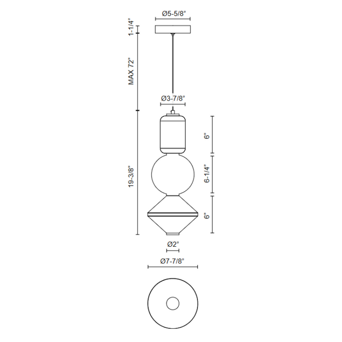 Alora Mood PD530341 Bijou 3-lt 8" LED Pendant