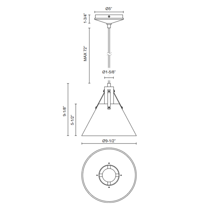 Alora Mood PD584510 Archer 1-lt 10" Pendant