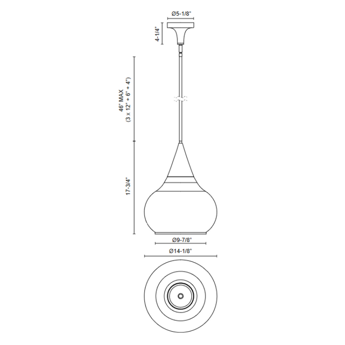 Alora Mood PD524214 Hazel 1-lt 14" Pendant