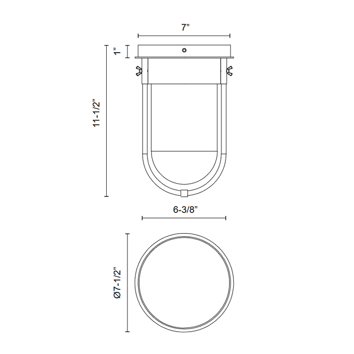 Alora Mood FM539008 Cyrus 1-lt 8" Flush Mount