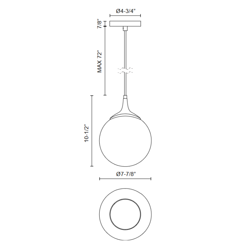 Alora Mood PD505108 Nouveau 1-lt 8" Pendant