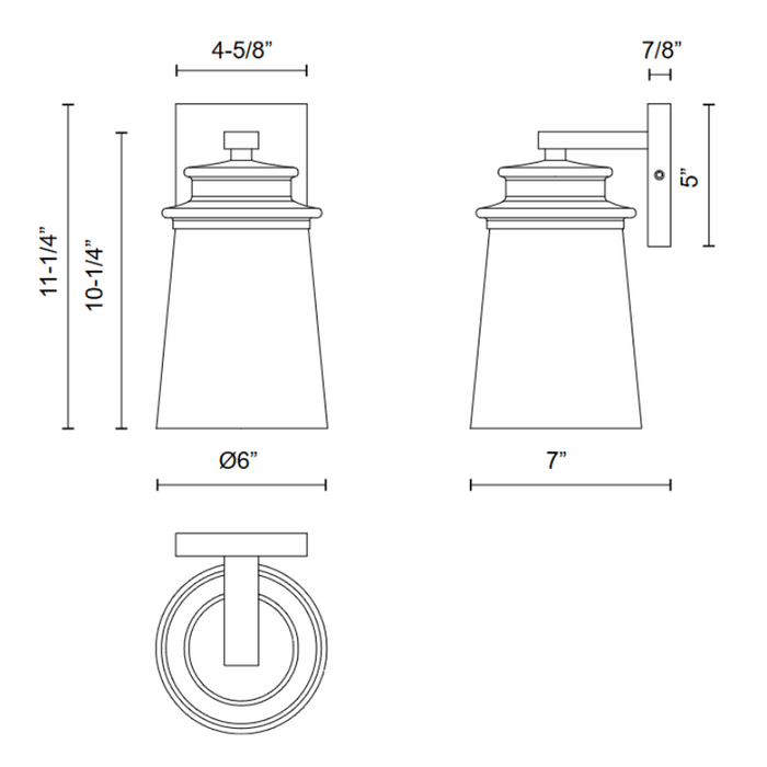 Alora Mood WV533006 Quincy 1-lt 11" Tall Wall Sconce