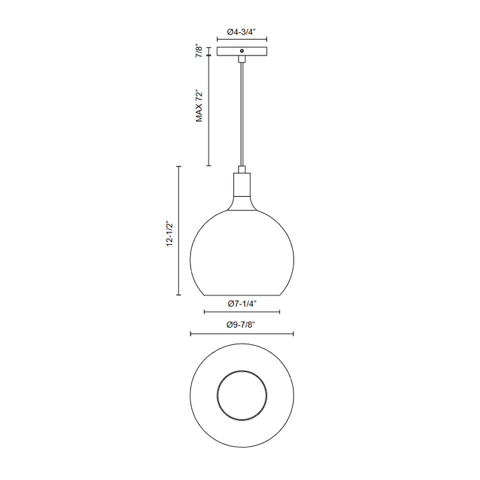 Alora Mood PD506210 Castilla 1-lt 10" Pendant