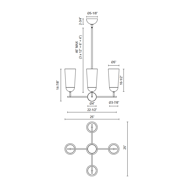 Alora Mood CH542324 Emil 4-lt 25" Chandelier