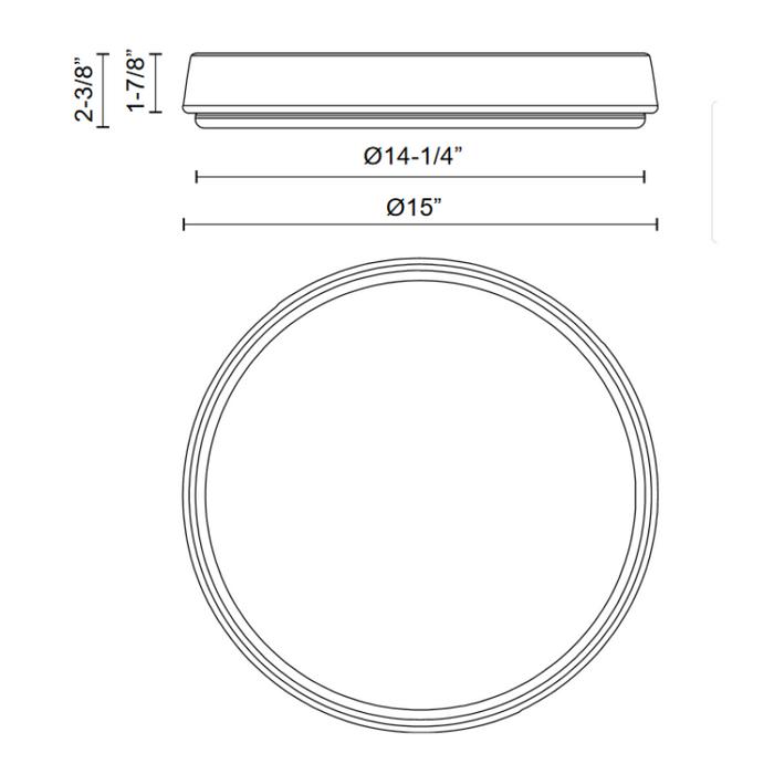 Alora Mood FM503715 Laval 1-lt 15" LED Flush Mount