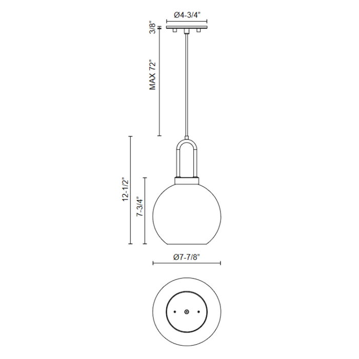 Alora Mood PD601608 Soji 1-lt 8" Pendant