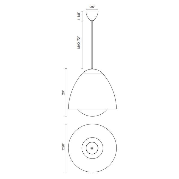 Alora Mood PD529220 Kenji 1-lt 20" Pendant