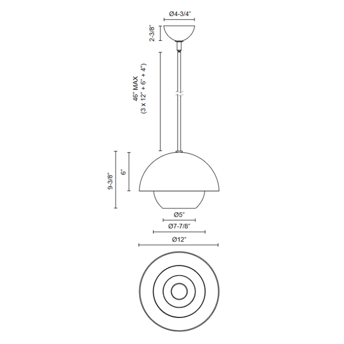 Alora Mood PD568212 Lucy 1-lt 12" Pendant