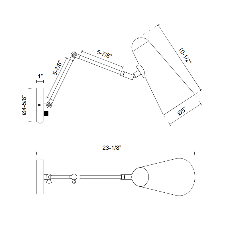 Alora Mood WV578925 Daniel 1-lt 11" Tall Swingarm Wall Light