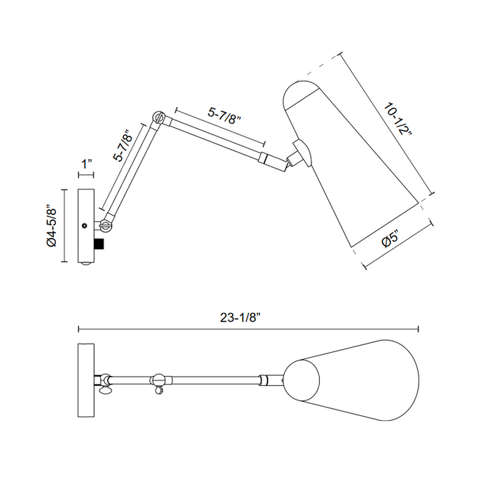 Alora Mood WV578925 Daniel 1-lt 11" Tall Swingarm Wall Light