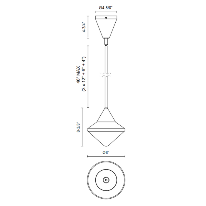 Alora Mood PD537508 Nora 1-lt 8" Pendant