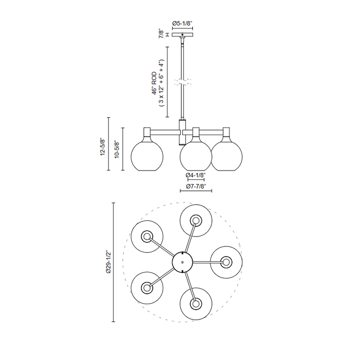 Alora Mood CH506129 Castilla 5-lt 30" Chandelier