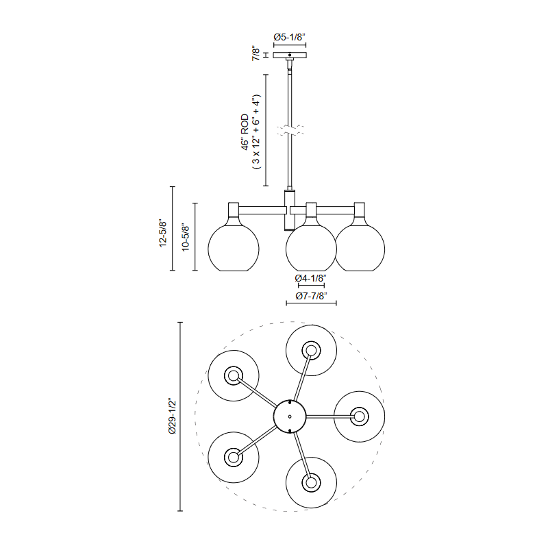 Alora Mood CH506129 Castilla 5-lt 30" Chandelier