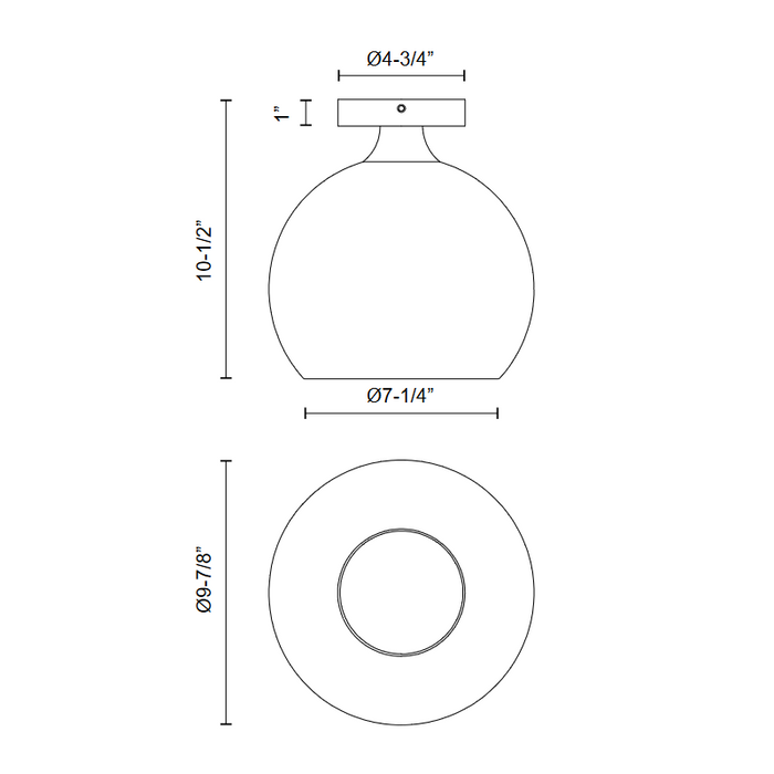 Alora Mood FM506210 Castilla 1-lt 10" Flush Mount