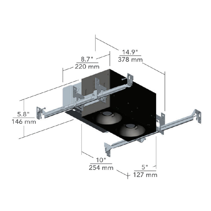 Element EMOH 1x2 34W LED Multiples Open Housing