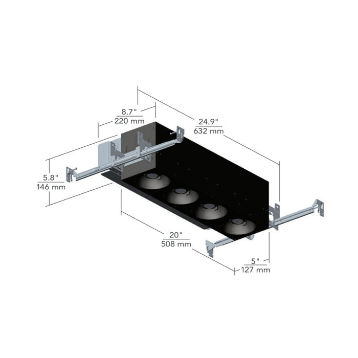 Element EMOH 1x4 48W LED Multiples Open Housing