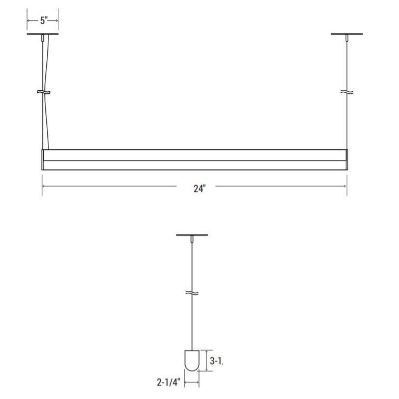 Oracle 2-SLEEK-R 2-ft Architectural LED Suspended Linear - Direct, 2500 Lumens