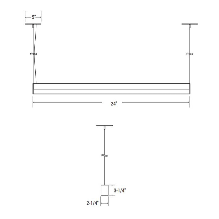 Oracle 2-SLEEK-S 2-ft Architectural LED Suspended Linear - Direct, 1500 Lumens