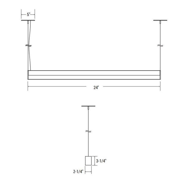 Oracle 2-SLEEK-S 2-ft Architectural LED Suspended Linear - Direct, 2500 Lumens