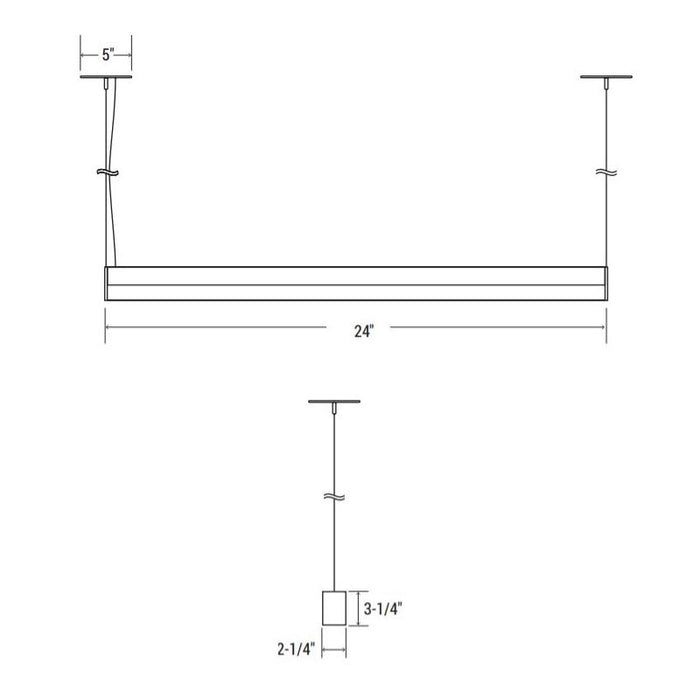 Oracle 2-SLEEK-S 2-ft Architectural LED Suspended Linear - Direct, 2000 Lumens