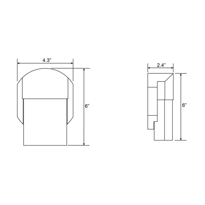 Access 20043S Mist 6" Tall LED Outdoor Wall Sconce