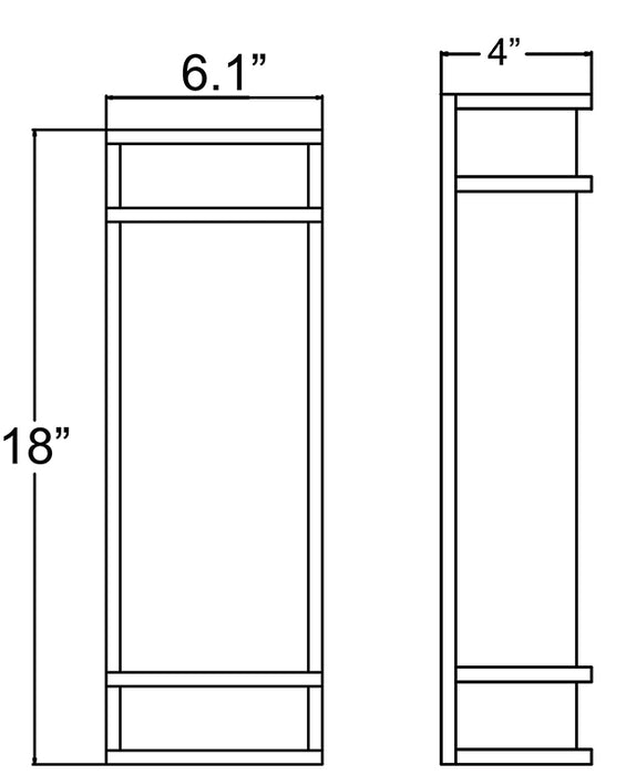 Access 20106 Cove 1-lt 18" Tall LED Outdoor Wall Sconce