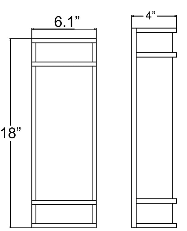 Access 20106 Cove 1-lt 18" Tall LED Outdoor Wall Sconce