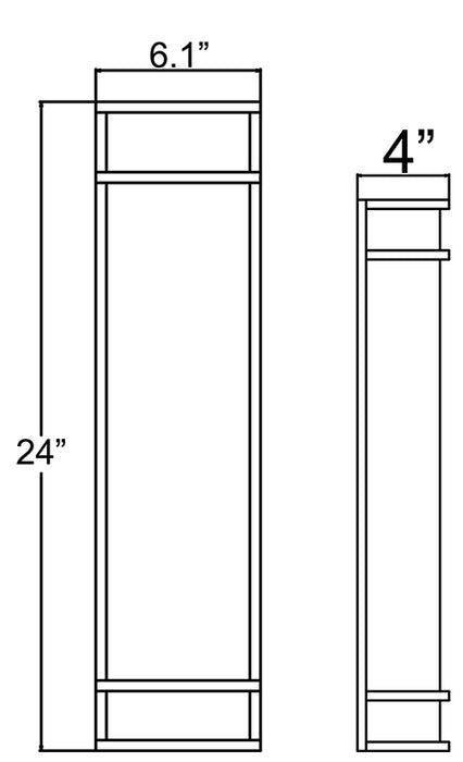 Access 20107 Cove 1-lt 24" Tall LED Outdoor Wall Sconce