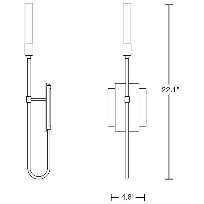 Hubbardton Forge 203050 Lisse 1-lt 22" Tall Wall Sconce