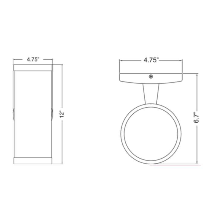 Access 20364 Poseidon 2-lt 12" Tall Outdoor Wallwasher