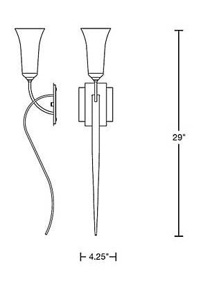 Hubbardton Forge 204526 Sweeping Taper 1-lt 29" Tall Wall Sconce