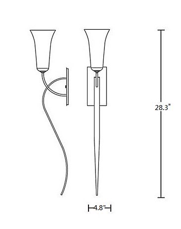 Hubbardton Forge 204529 Sweeping Taper 1-lt 28" Tall Wall Sconce